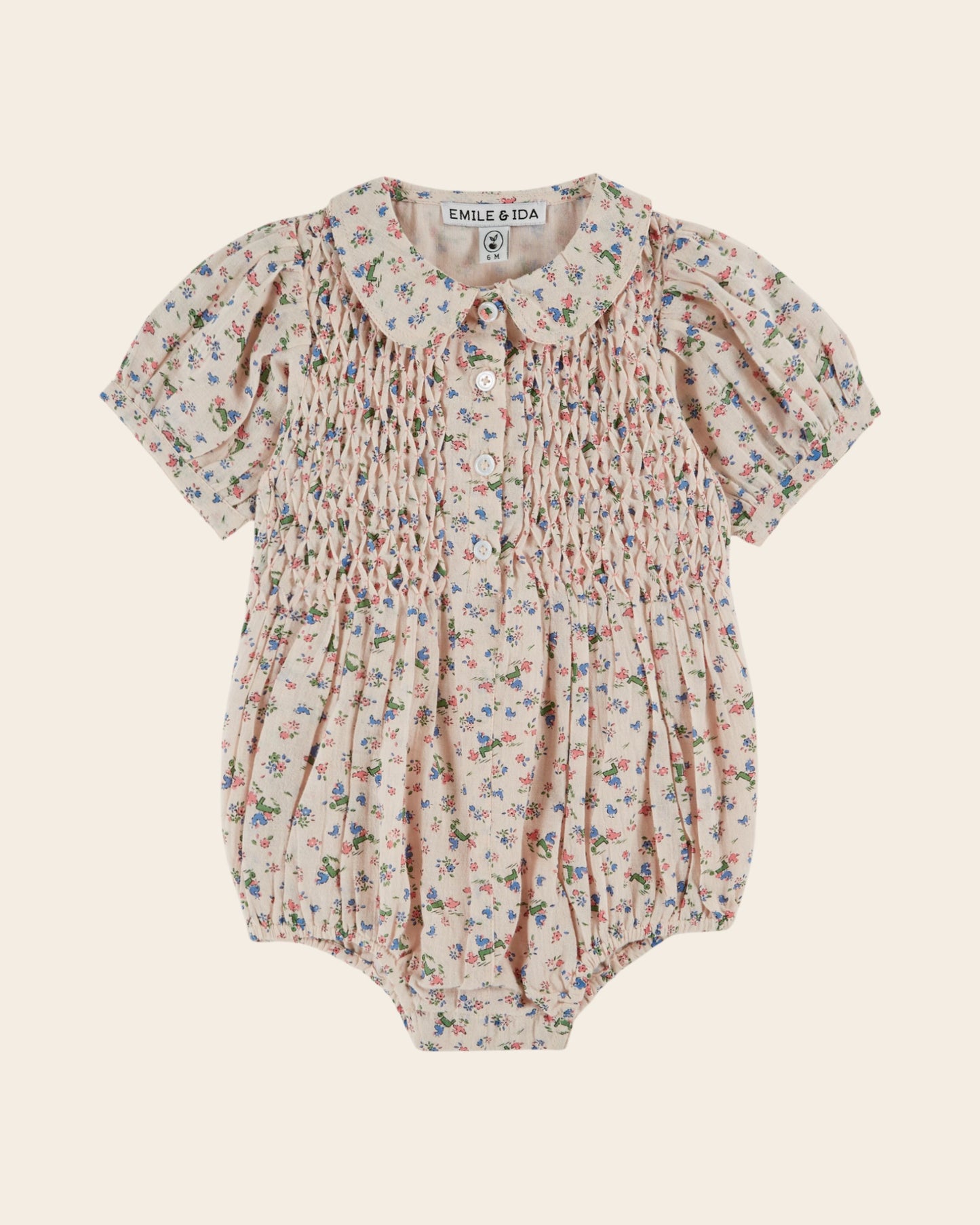 Combibloomer - Smocké à motifs rose