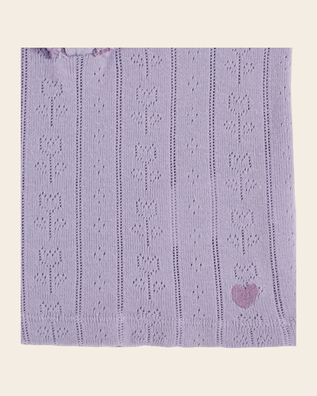 T-shirt - Volanté pointelle modal violet