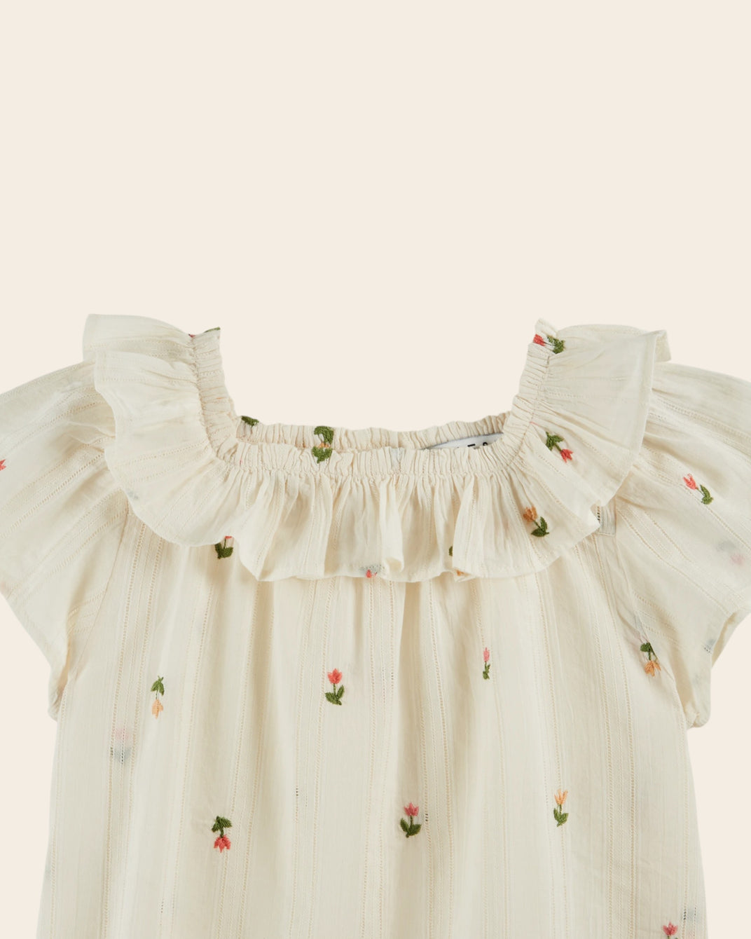 Blouse - Colerette tulipes crème