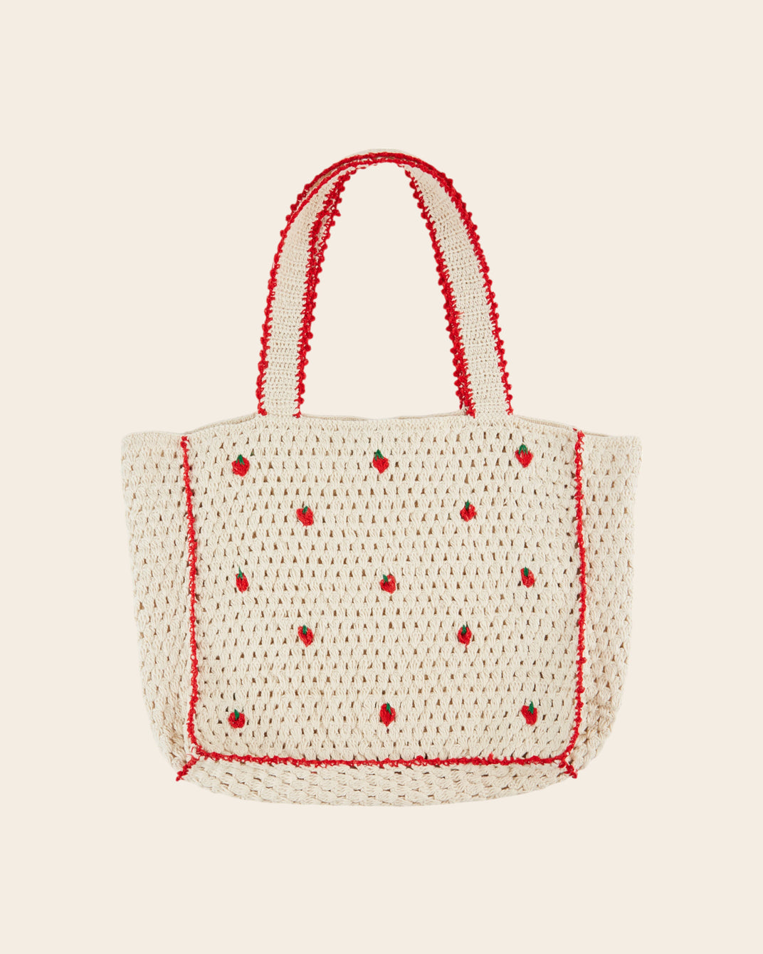 Cabas - Crochet fraises écru