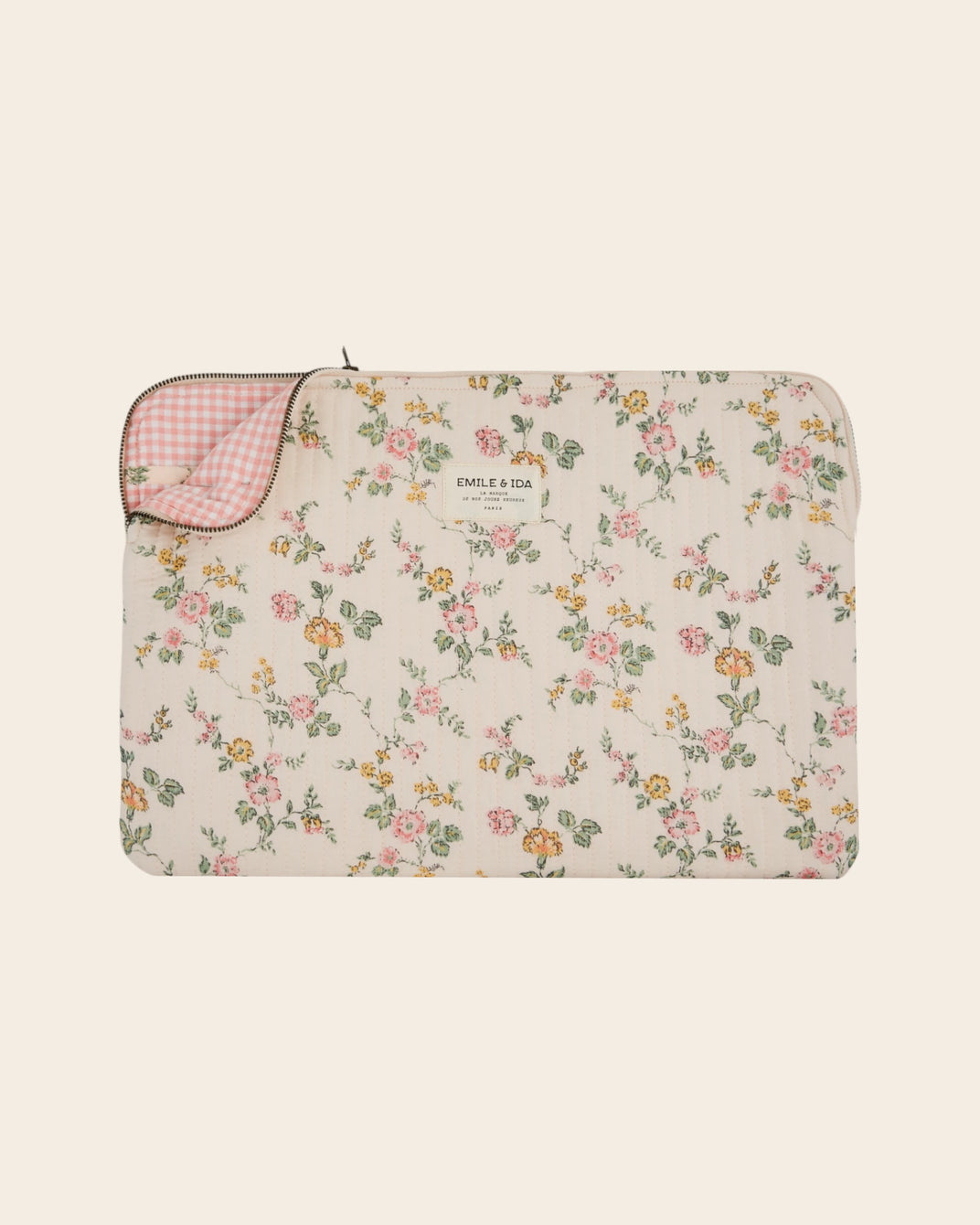 Pochette ordinateur - Fleuri rosier