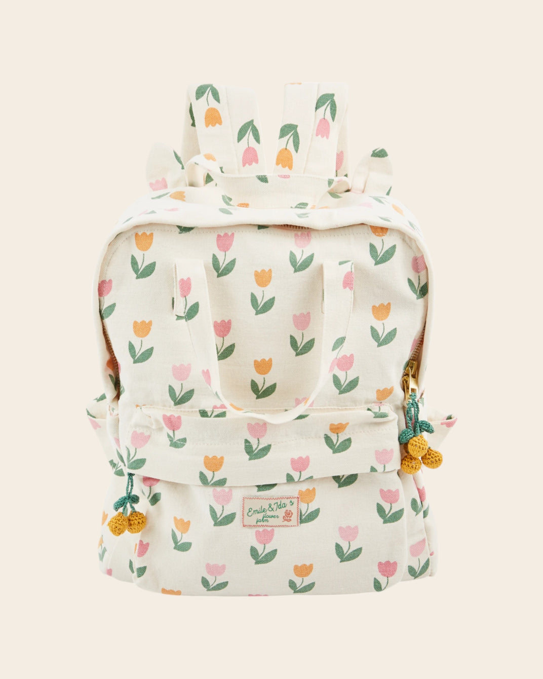 Sac à dos - Tulipes écru