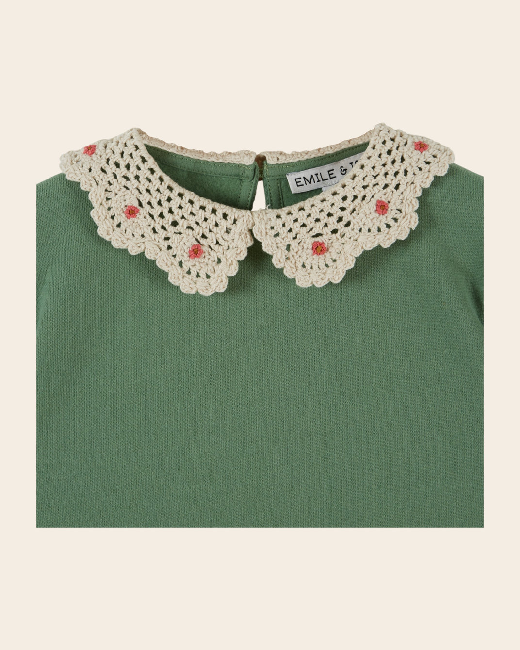 Sweat - Col crochet vert