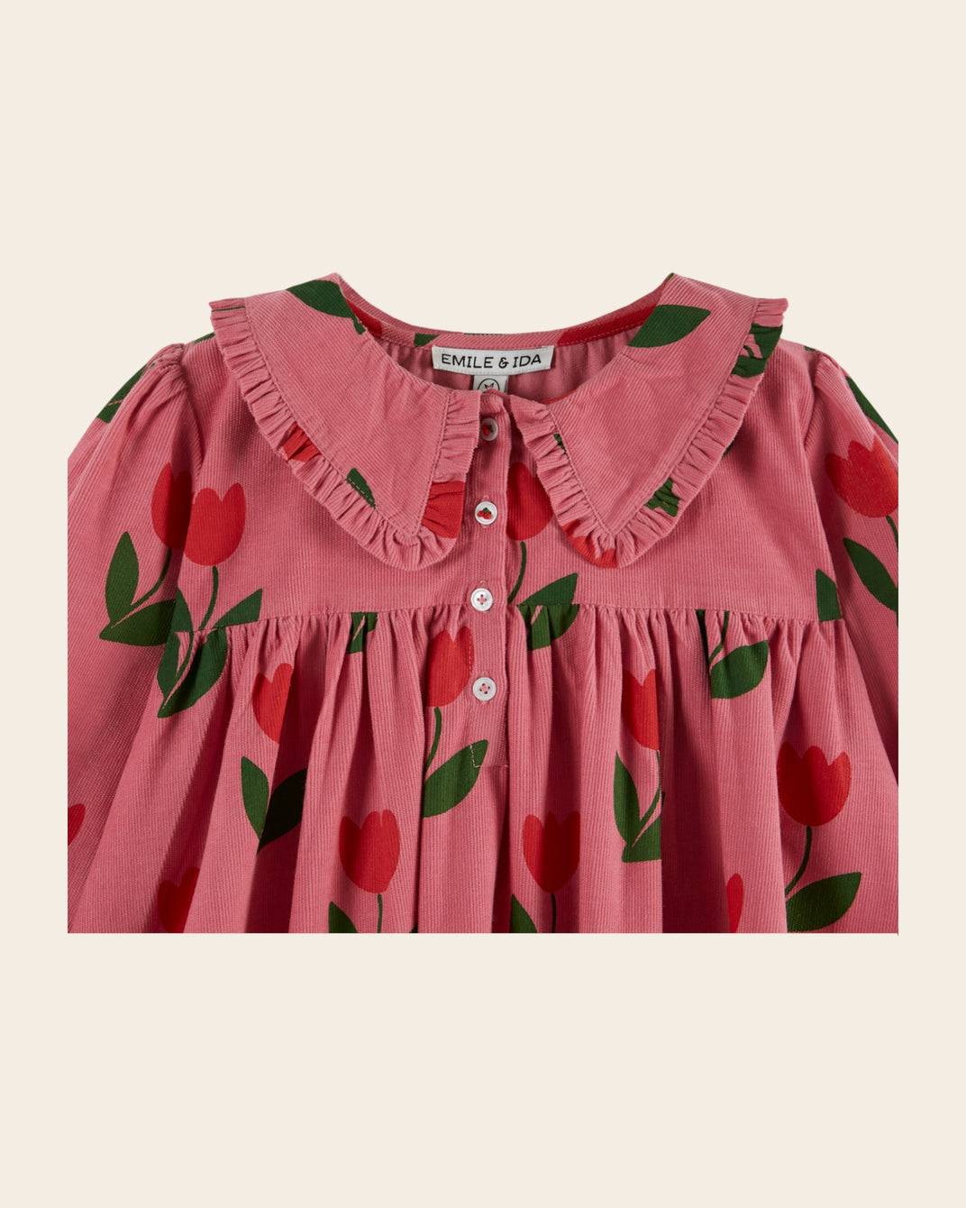 Robe ample - Velours tulipe rose