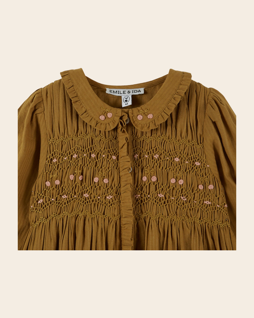 Robe - Smockée olive
