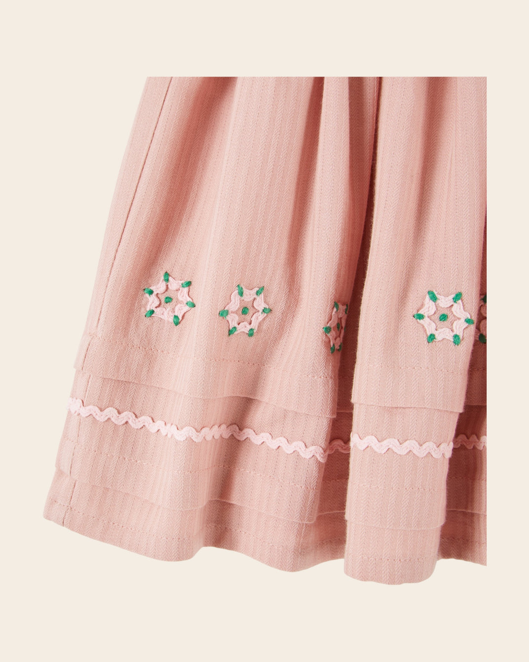 Jupe - Brodée motif rose