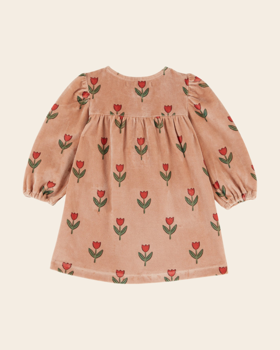 Robe bébé - Velours tulipe rose
