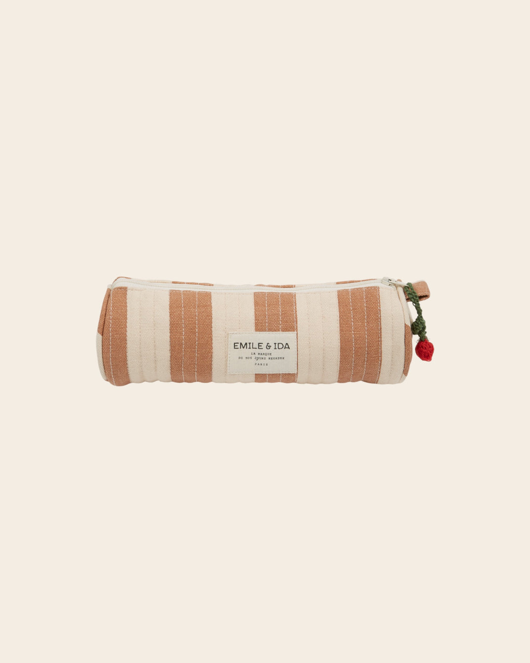 Trousse - Rayé beige et écru