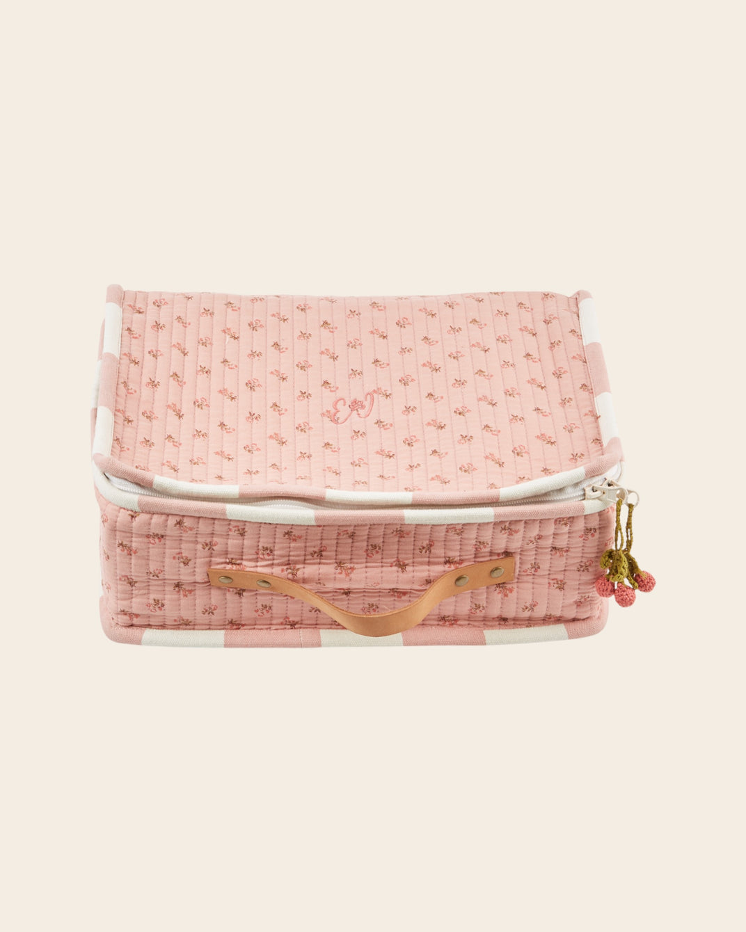 Valise - Fleuri rose