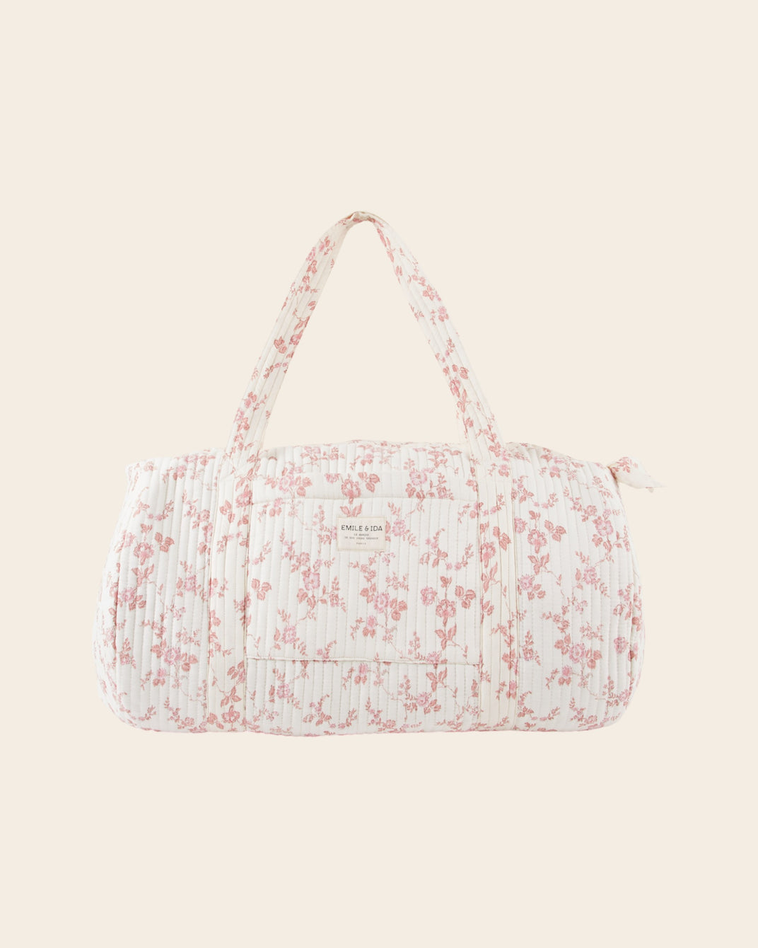 Sac week-end - Fleuri écru et rose