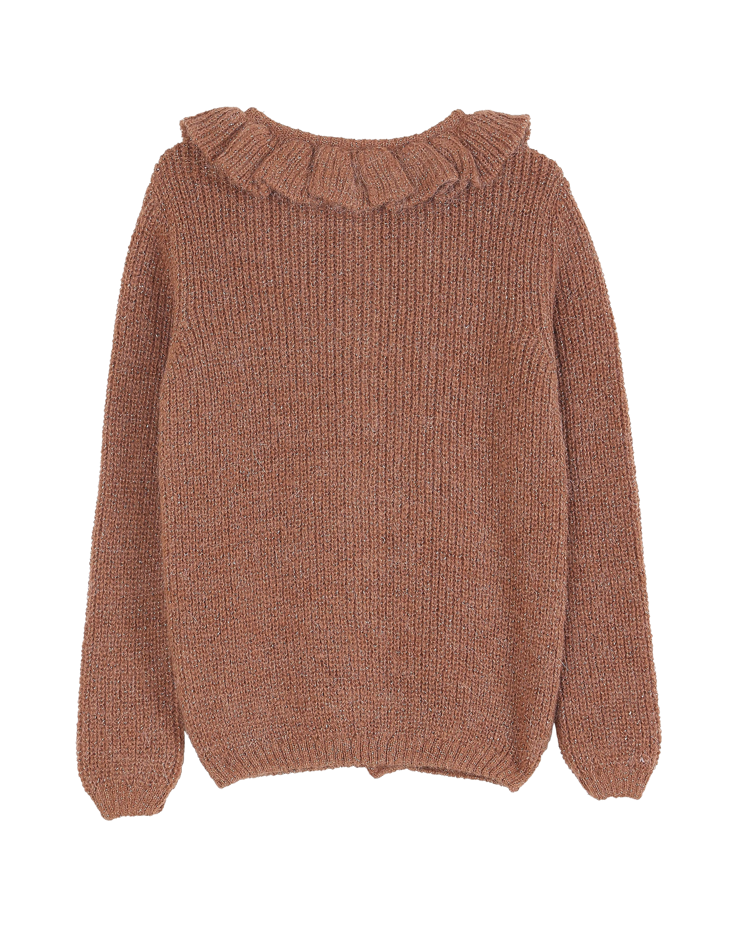 Cardigan collerette bébé châtaigne lurex