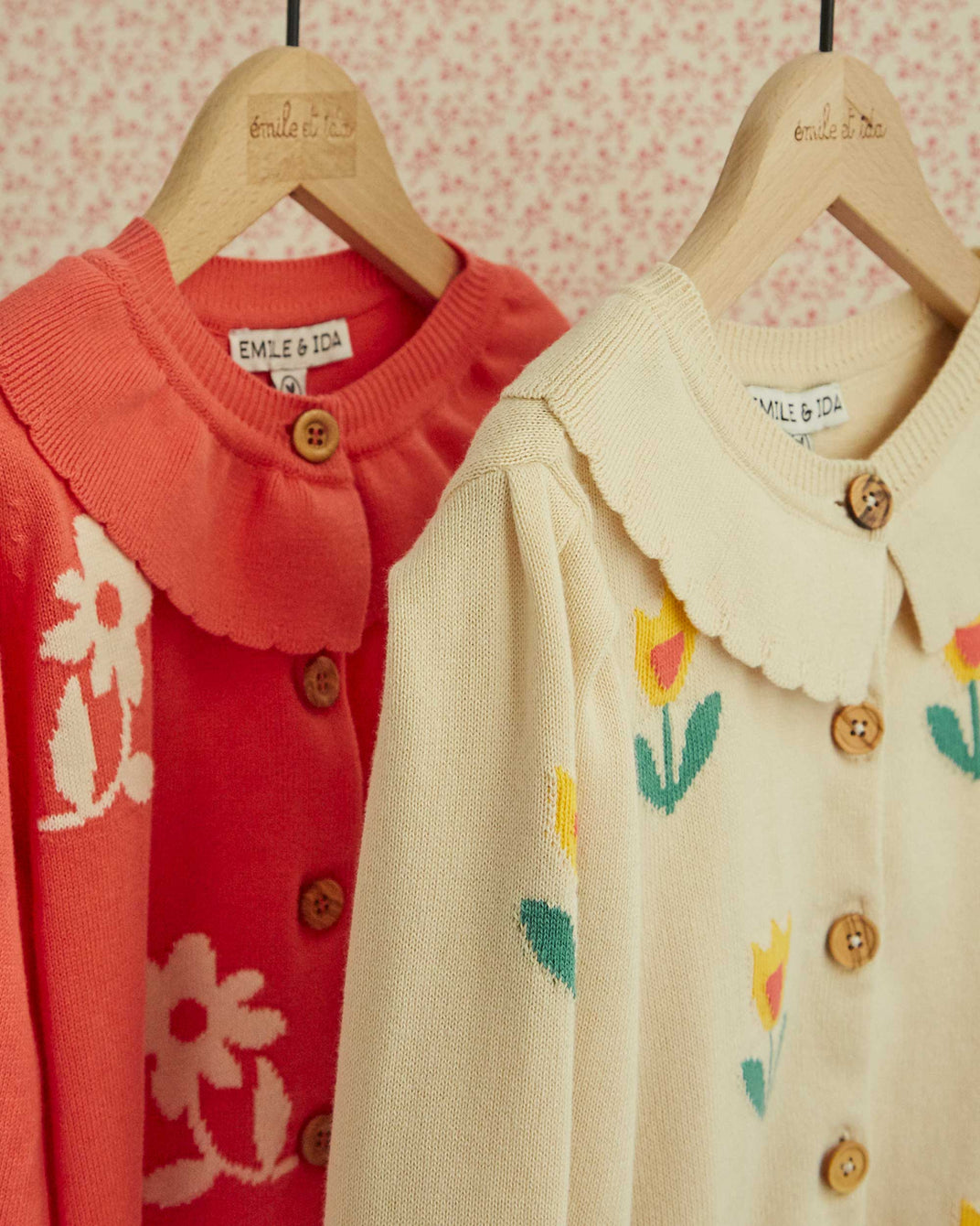 Cardigan tulipe coton bio fille écru