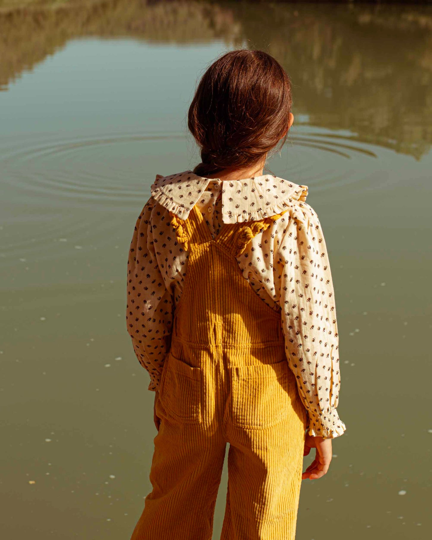 Blouse grand col chardon beige