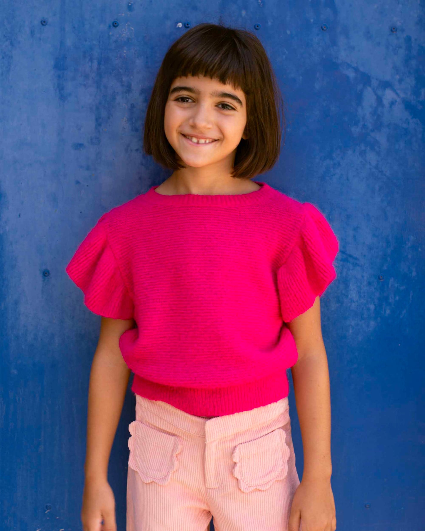 Pull sans manches fushia