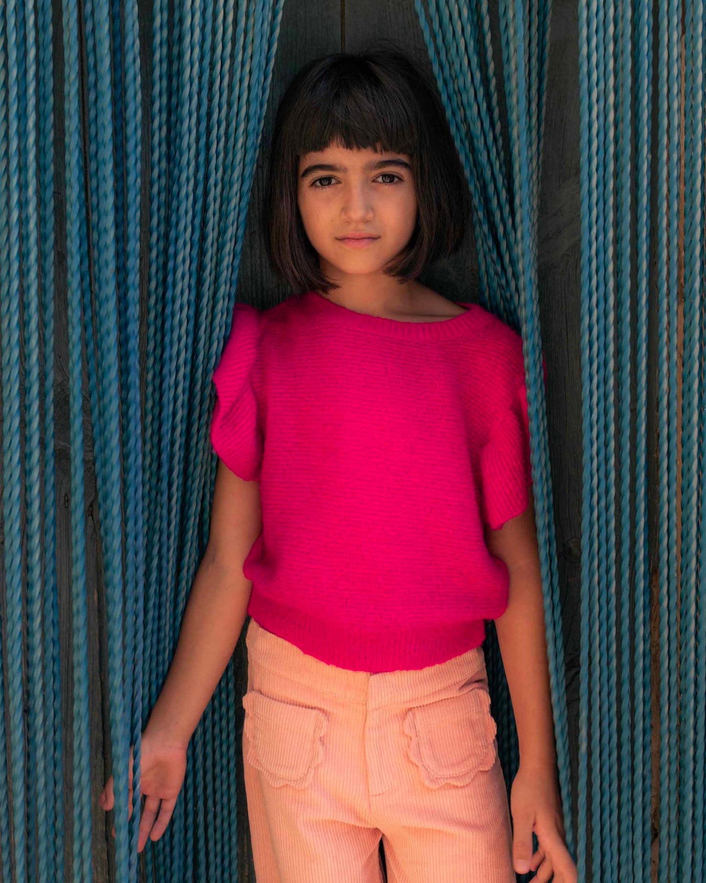 Pull sans manches fushia