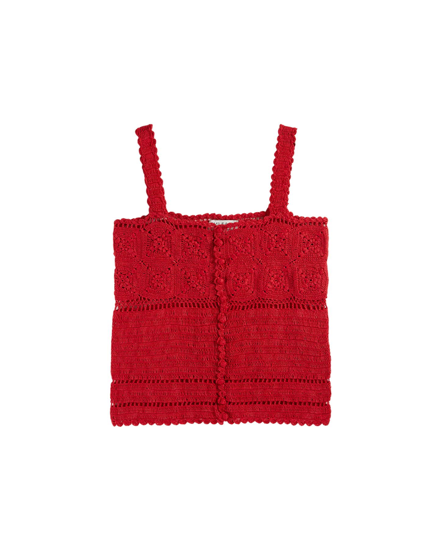 Top crochet rouge