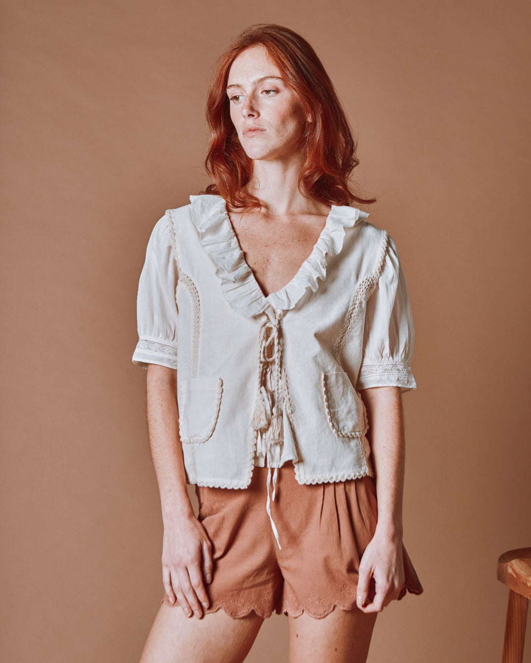 Veste sans manches - Crochet écru