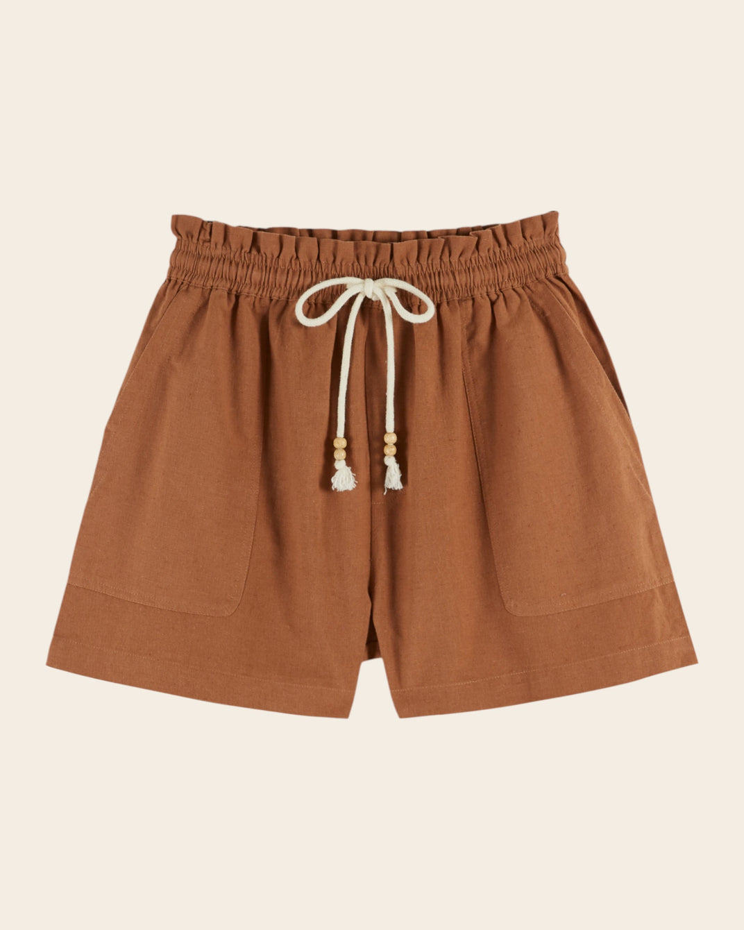 Short - Taille élastique marron