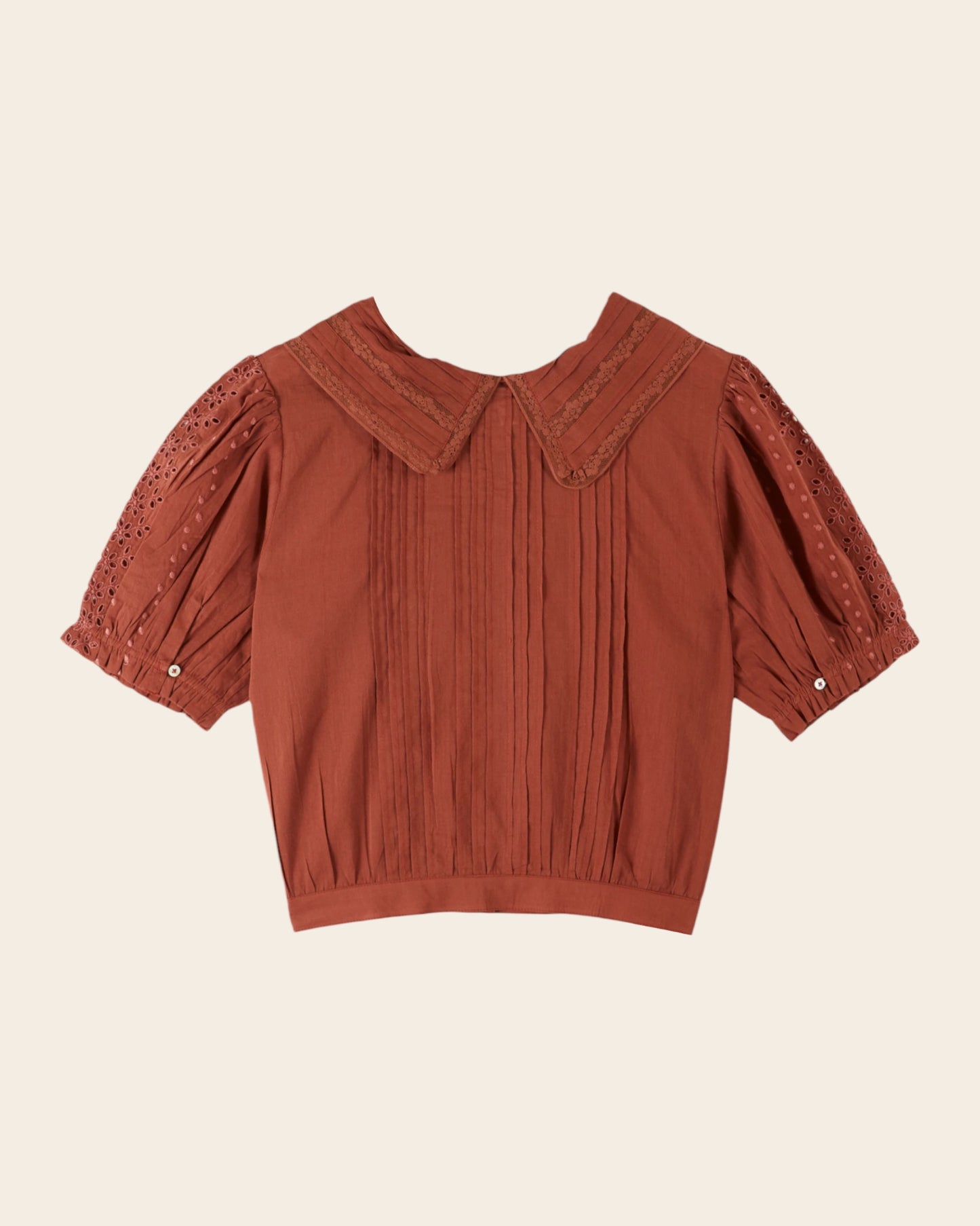 Blouse - Brodée dentelle sienne