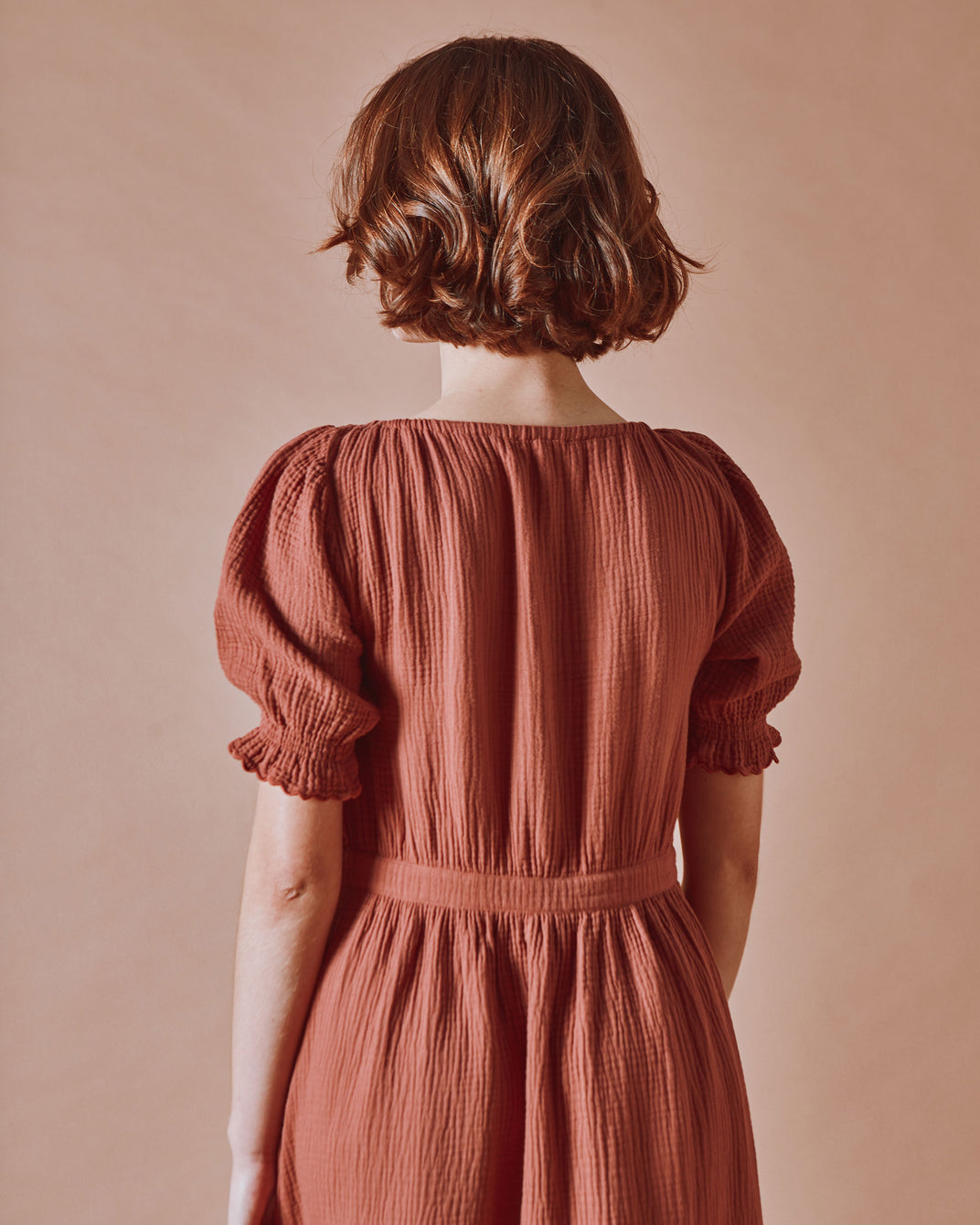 Robe longue - Gaze de coton sienne