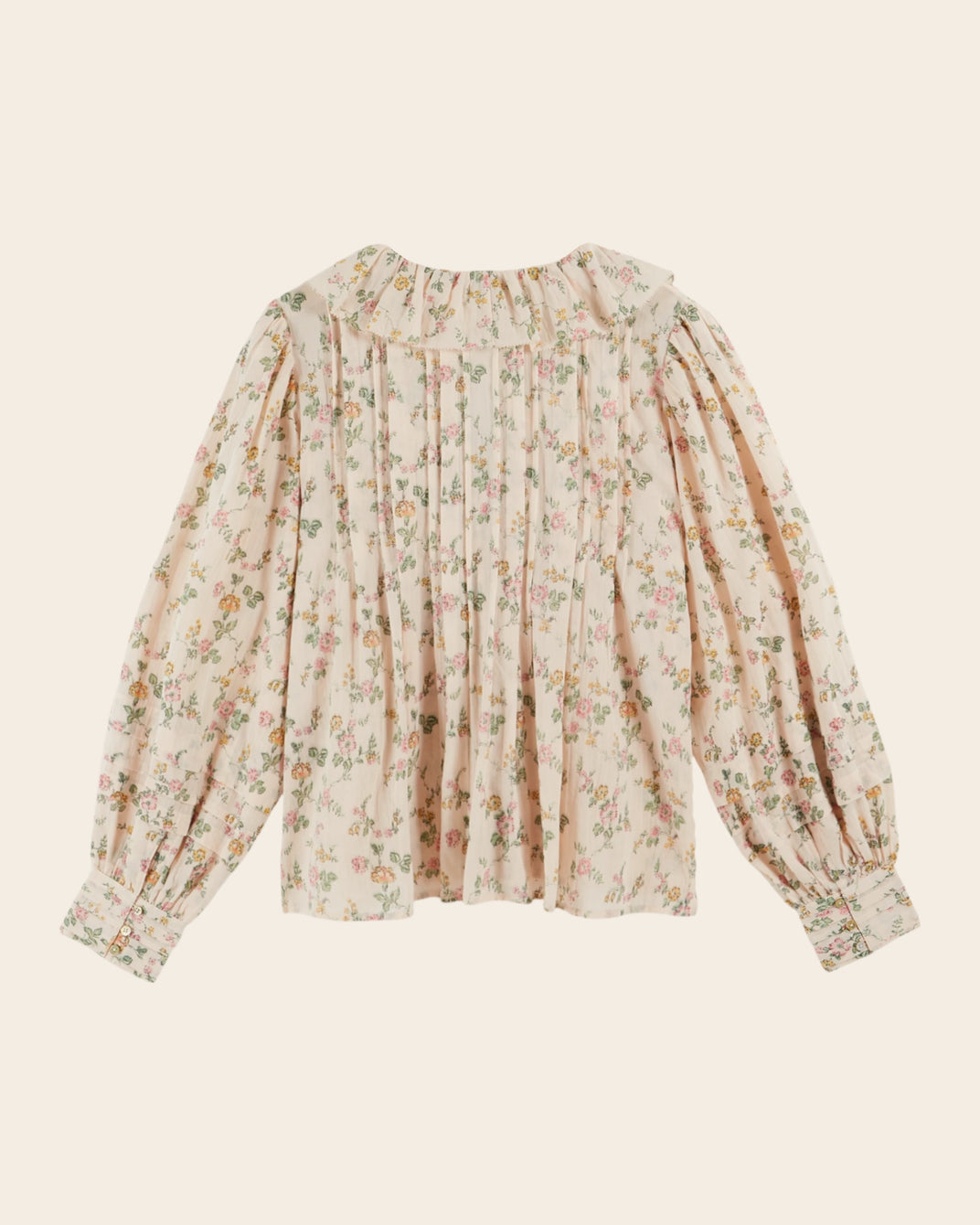 Blouse - Fleurie à volants crème