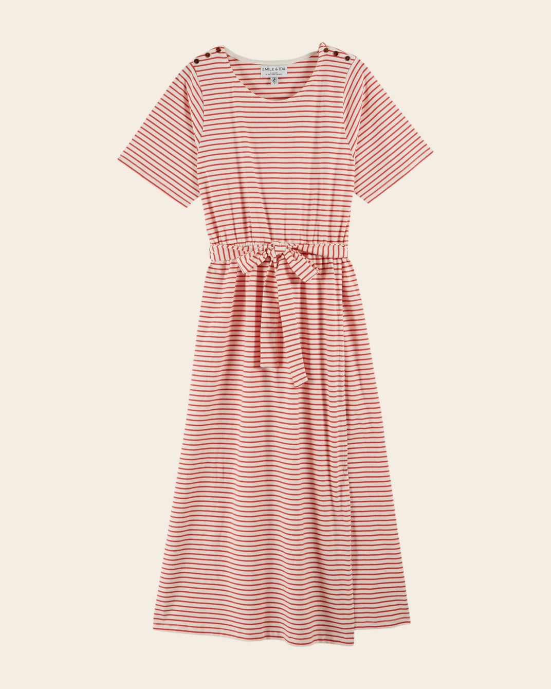 ANNULÉ - Robe longue - Marinière rouge