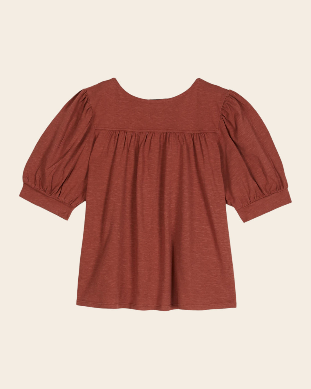 T-shirt - Manches ballon sienne