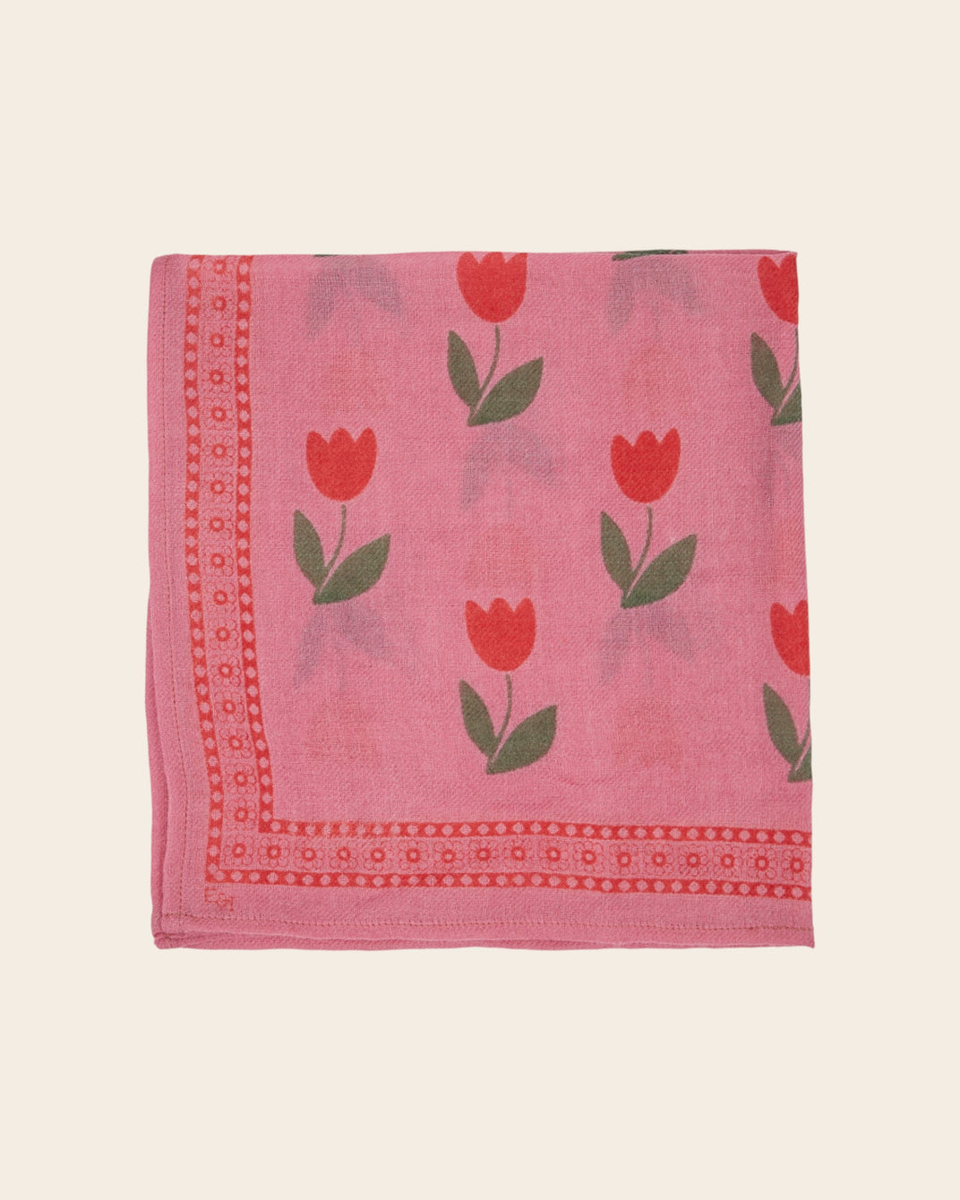 Petit foulard - Rose tulipes