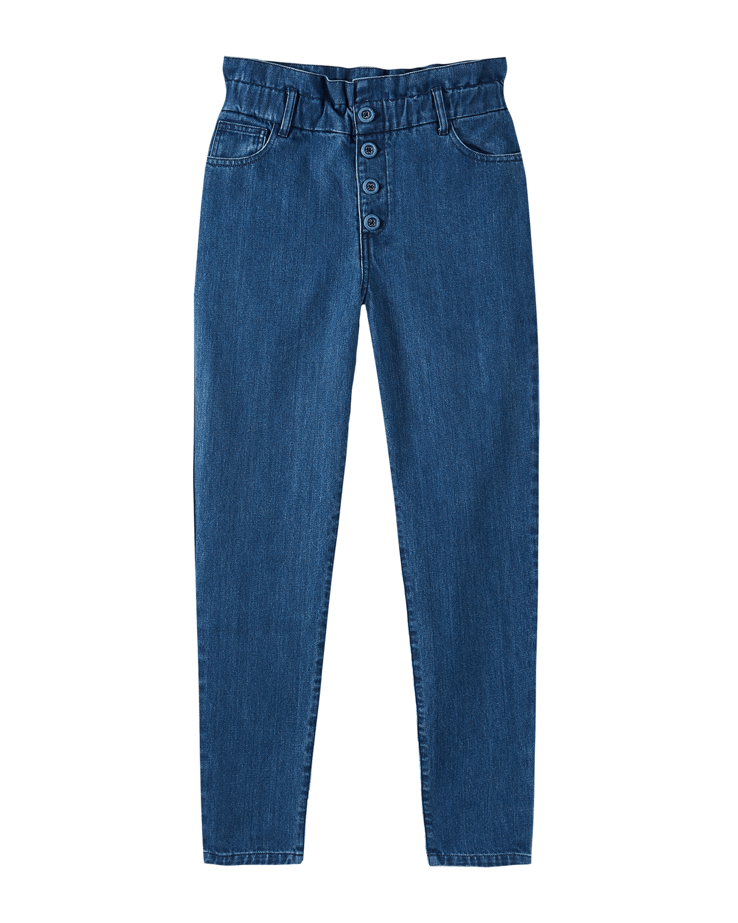 Pantalon mom taille haute coton bio denim