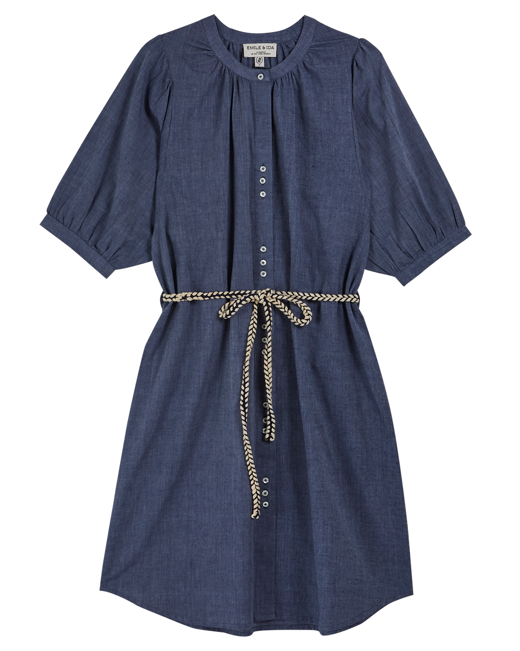Robe khadi de coton bleu
