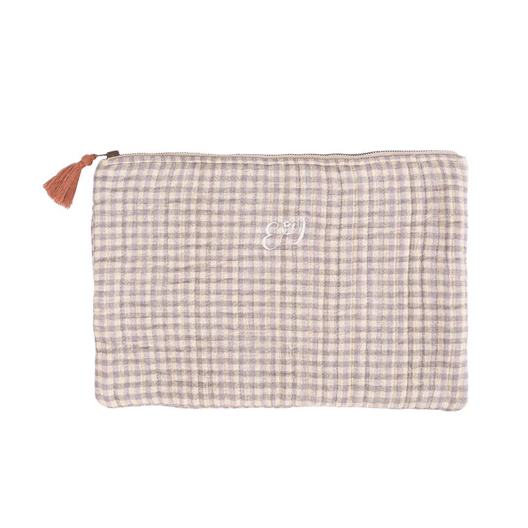 pochette vichy peche