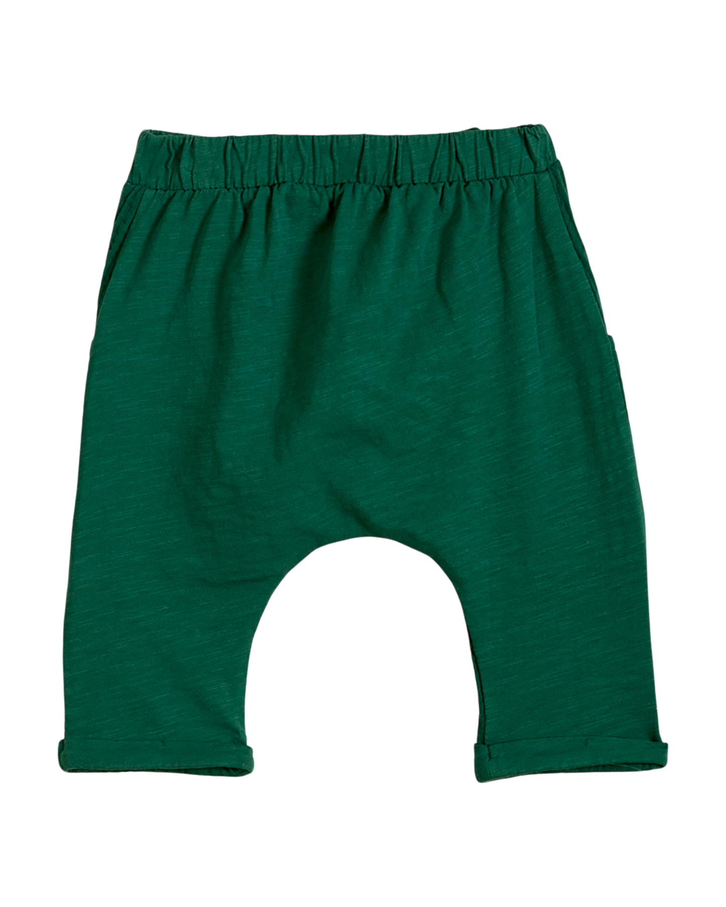Green double-sided cotton gauze harem pants