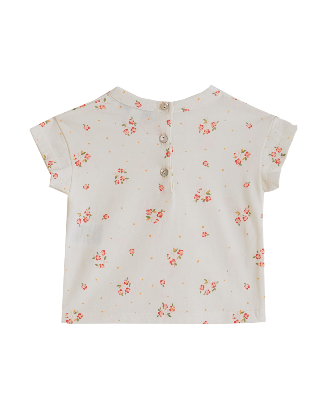 T-shirt - Coton bio à fleurs blanc