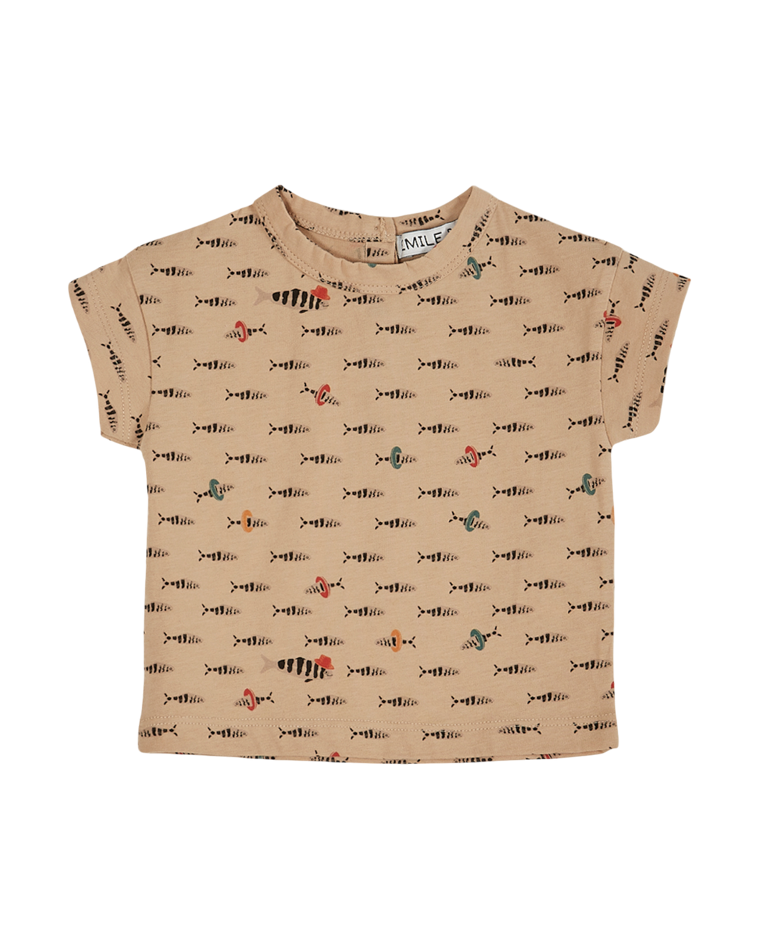 T-shirt - coton bio poisson beige