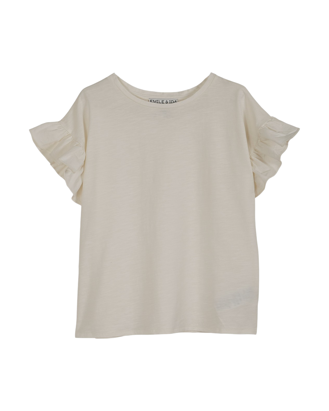 Tee-shirt coton bio flammé blanc