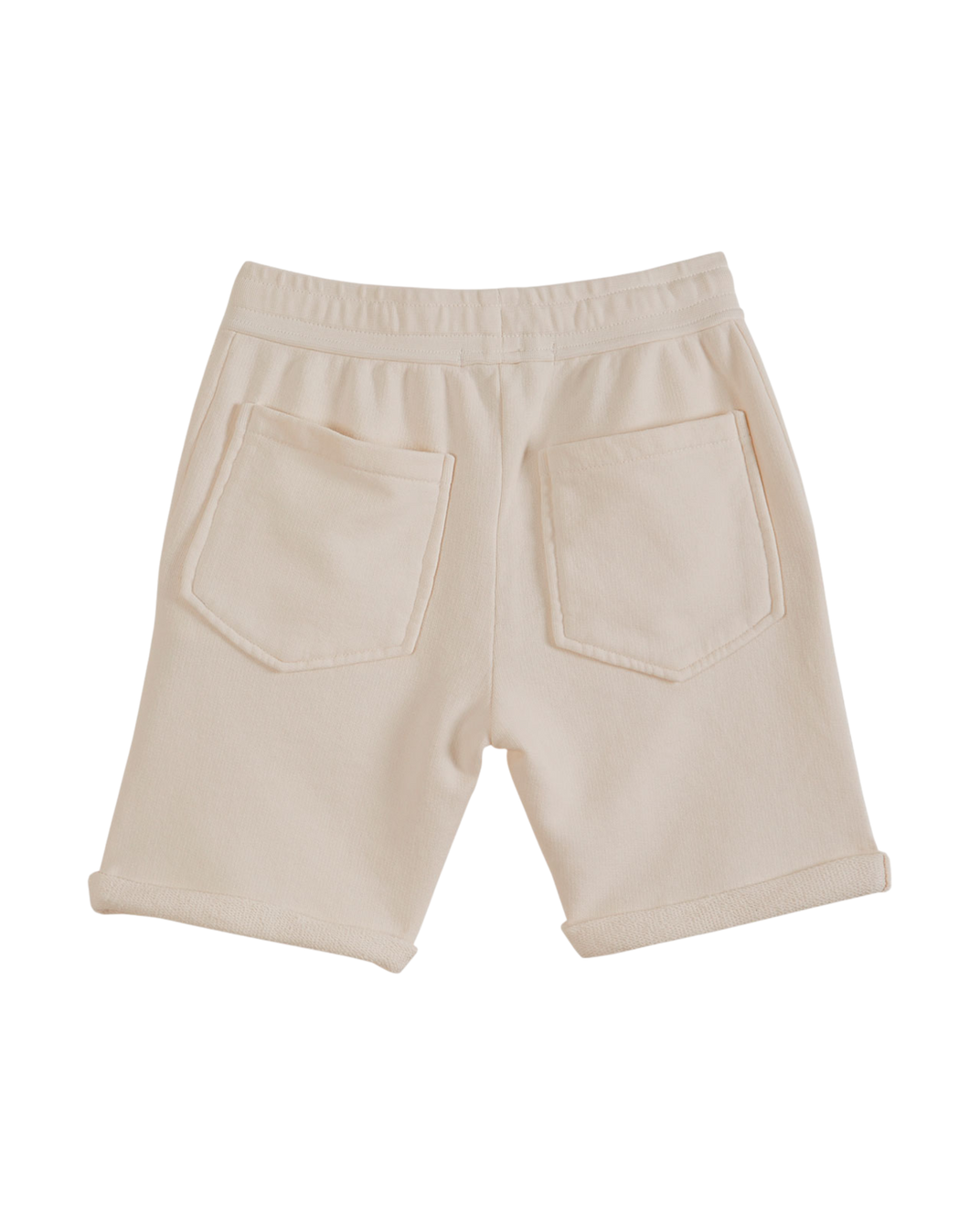 Organic cotton fleece Bermuda shorts in ecru
