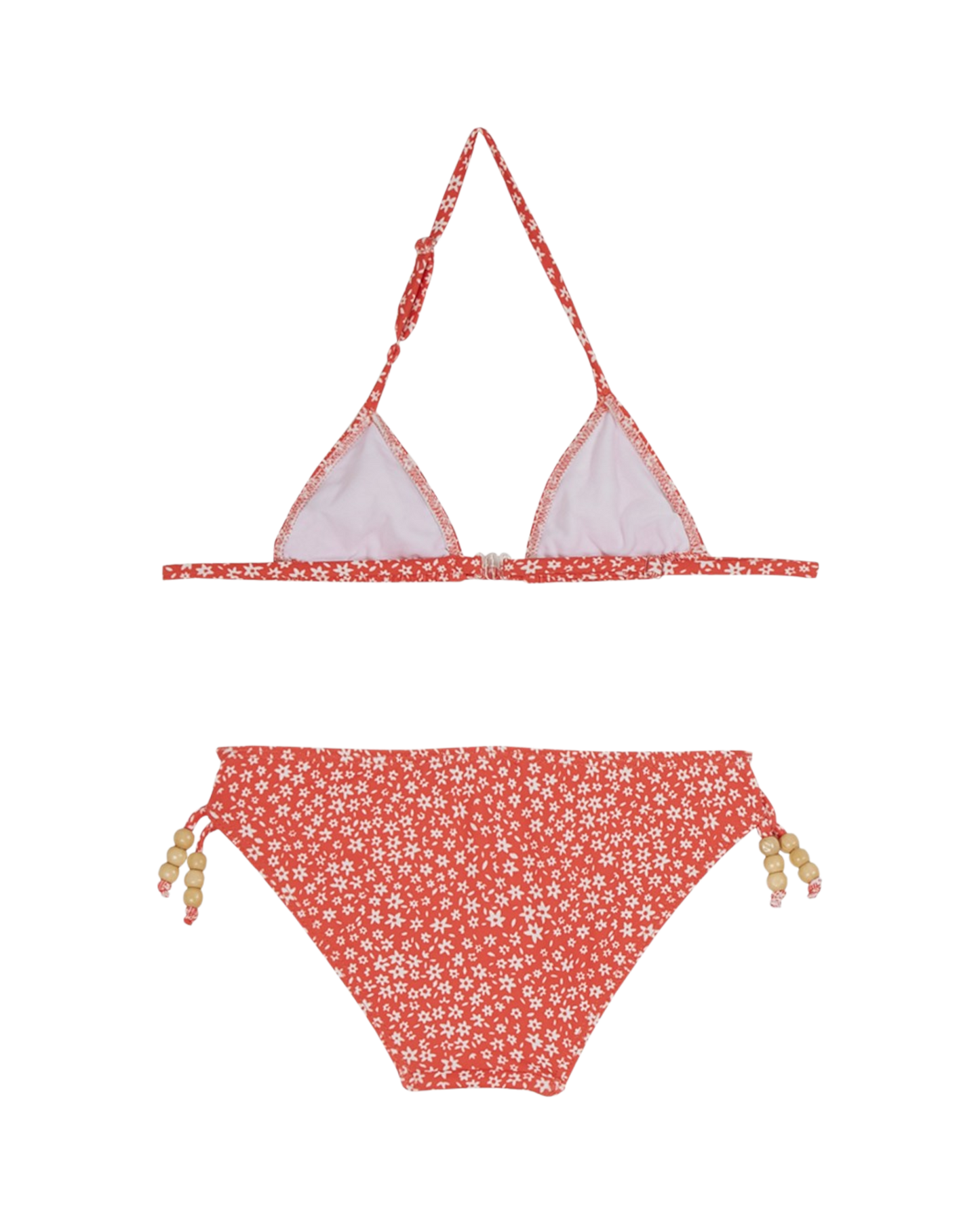 Maillot de bain 2 pièces à fleurs rouge