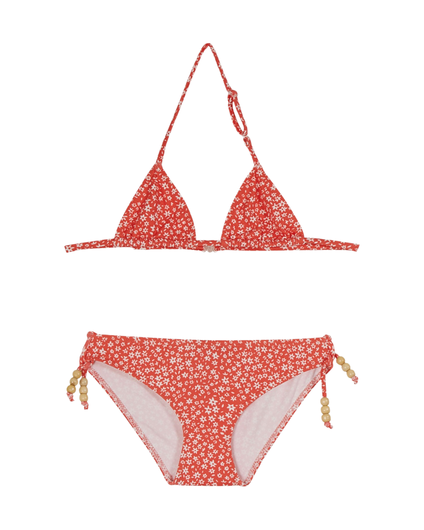 Maillot de bain 2 pièces à fleurs rouge