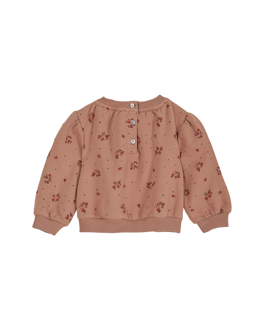 Terracotta floral terry cloth sweatshirt