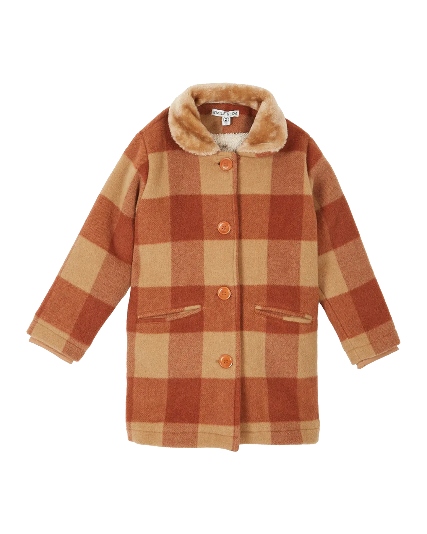Manteau laine grand vichy