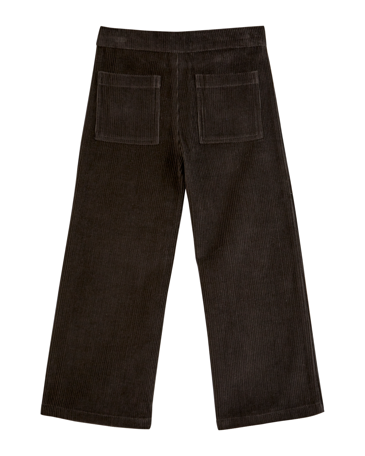Pantalon poches fleurs velours bitume