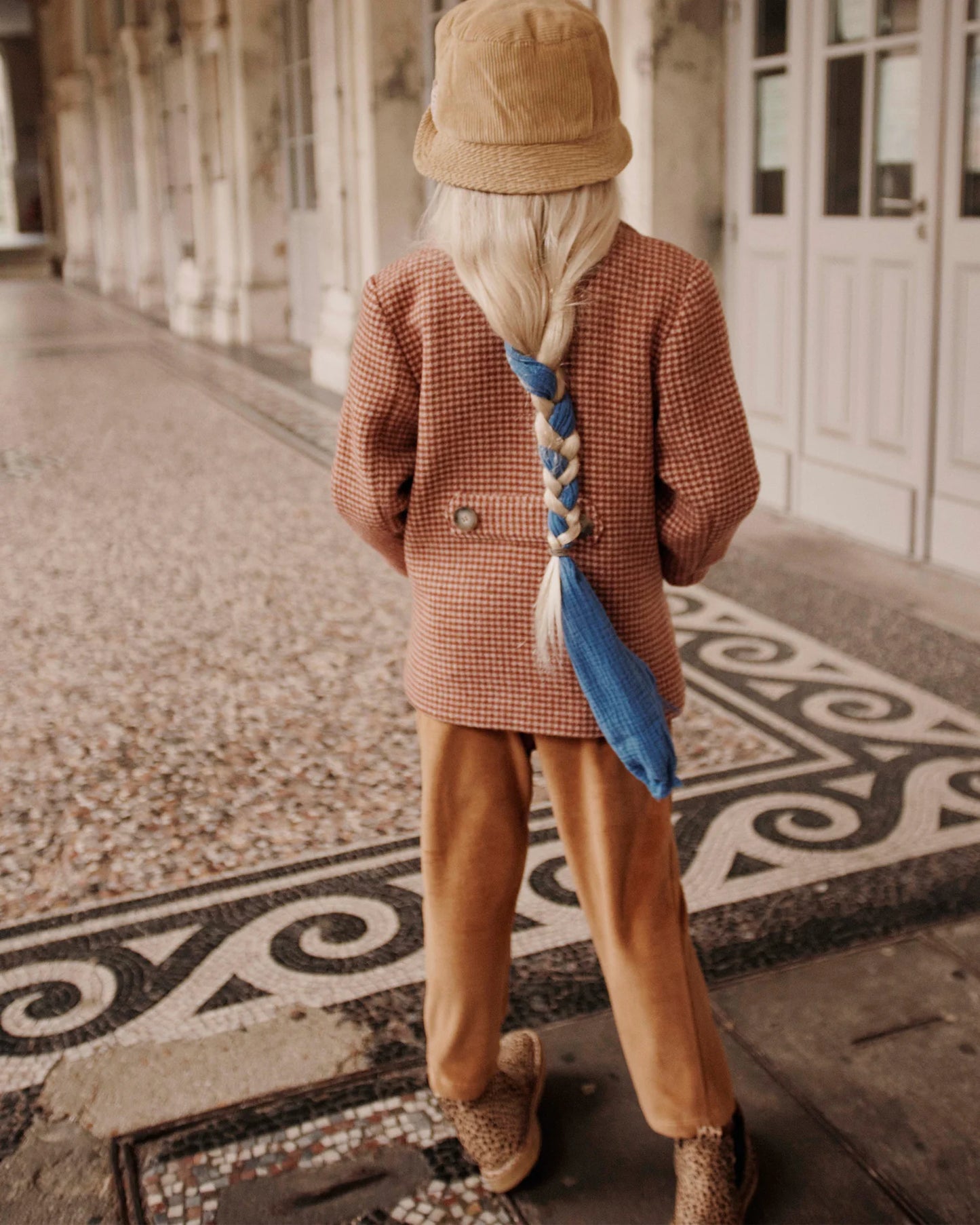 Bob enfant velours biscotte