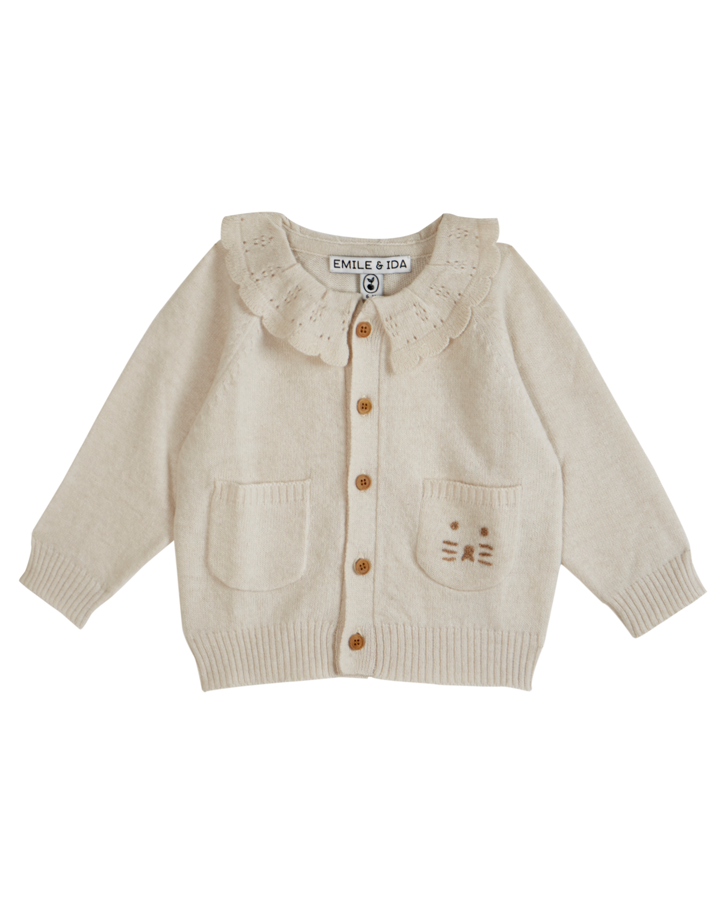 Cardigan cachemire et merinos écru