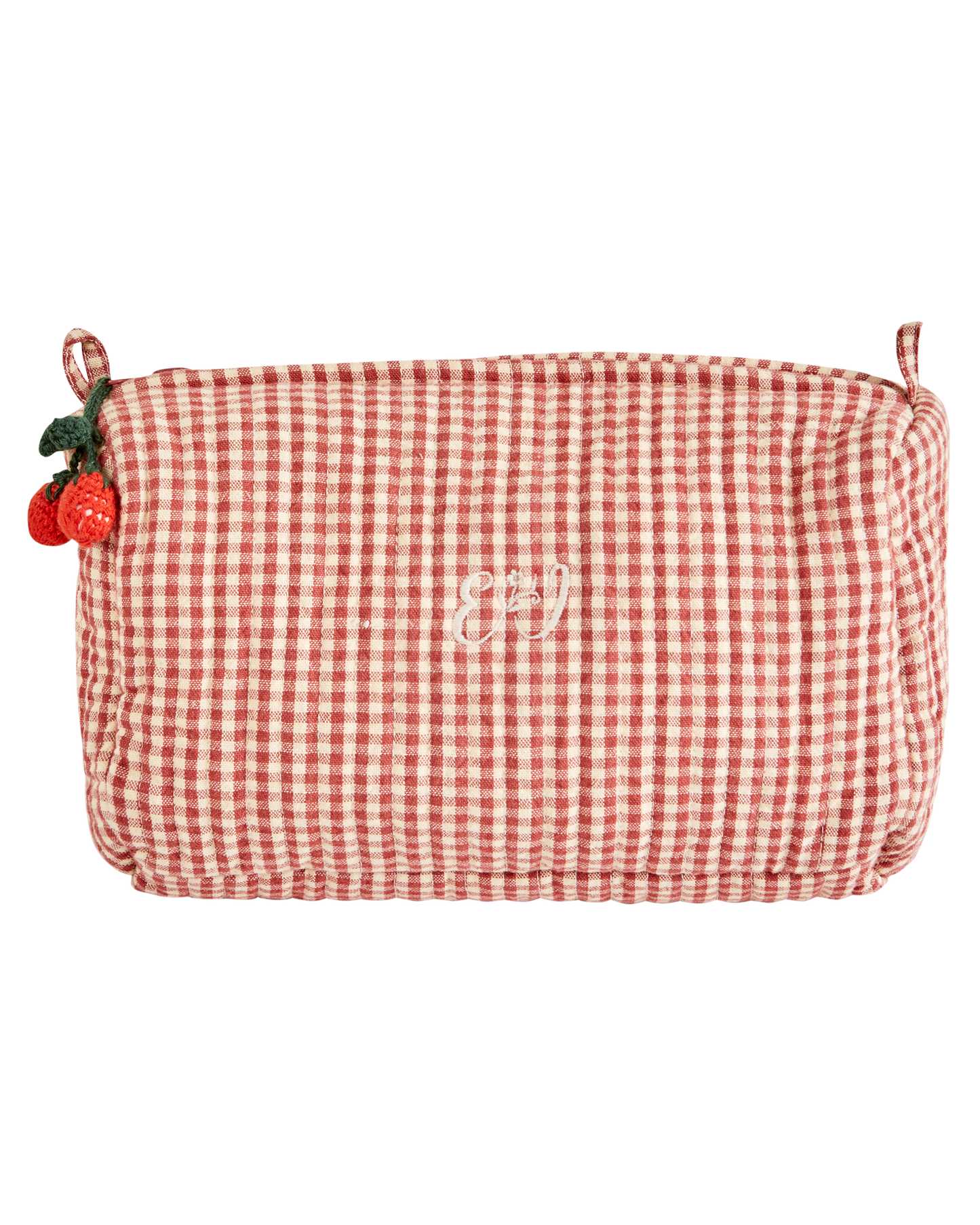 Trousse de toilette vichy framboise