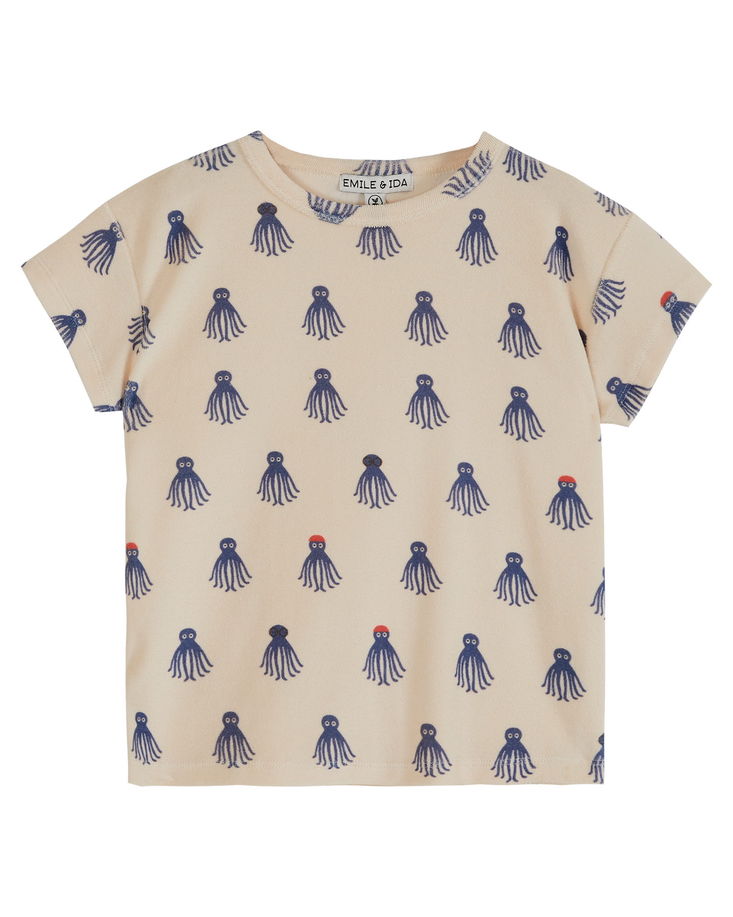 T-shirt éponge bébé octopus bleu