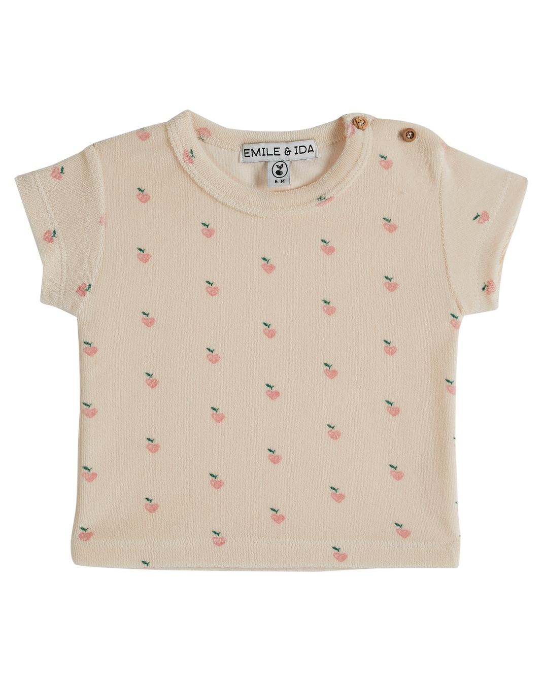 T-shirt éponge bébé petit coeur rose