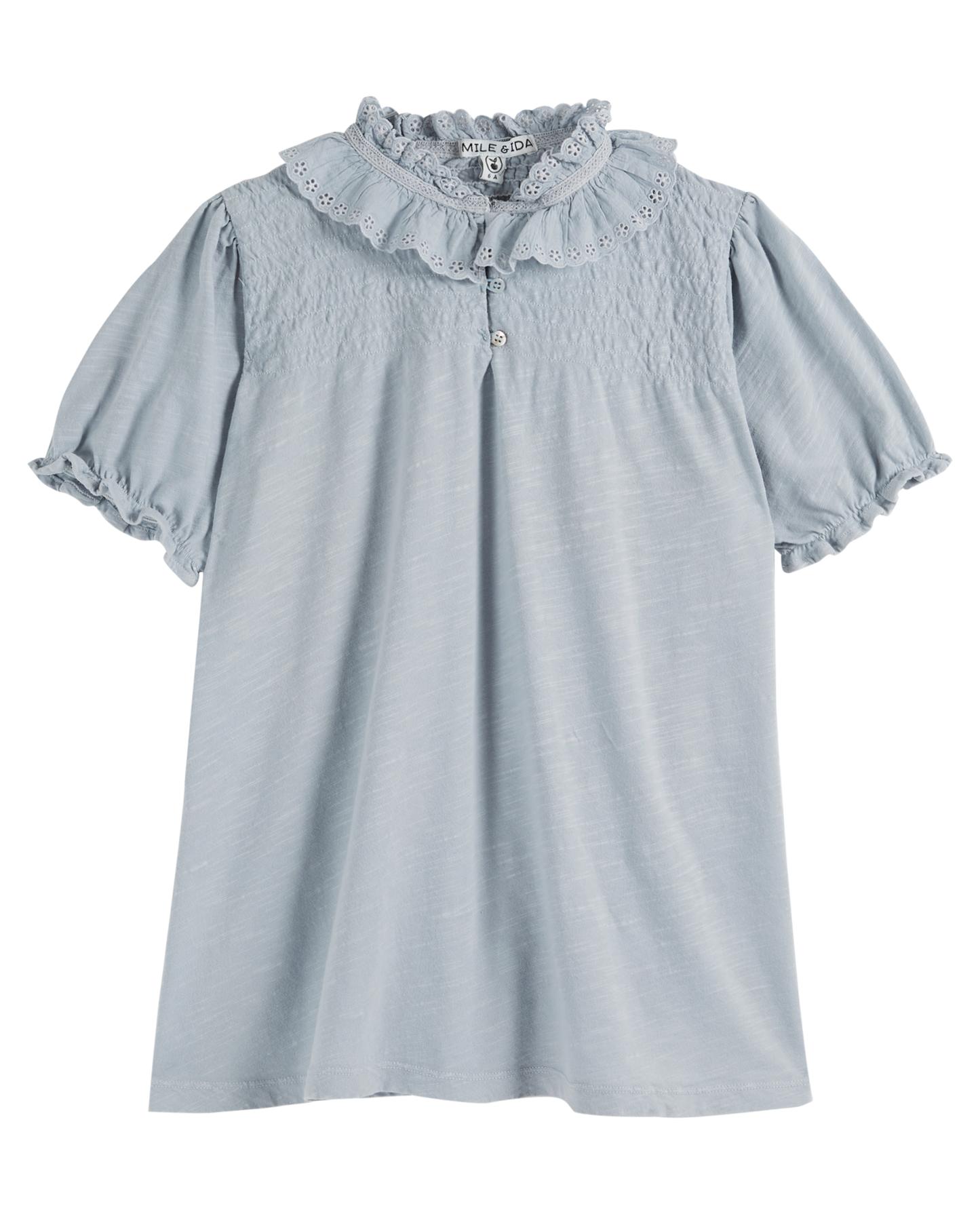 Robe coton bio broderie anglaise flocon