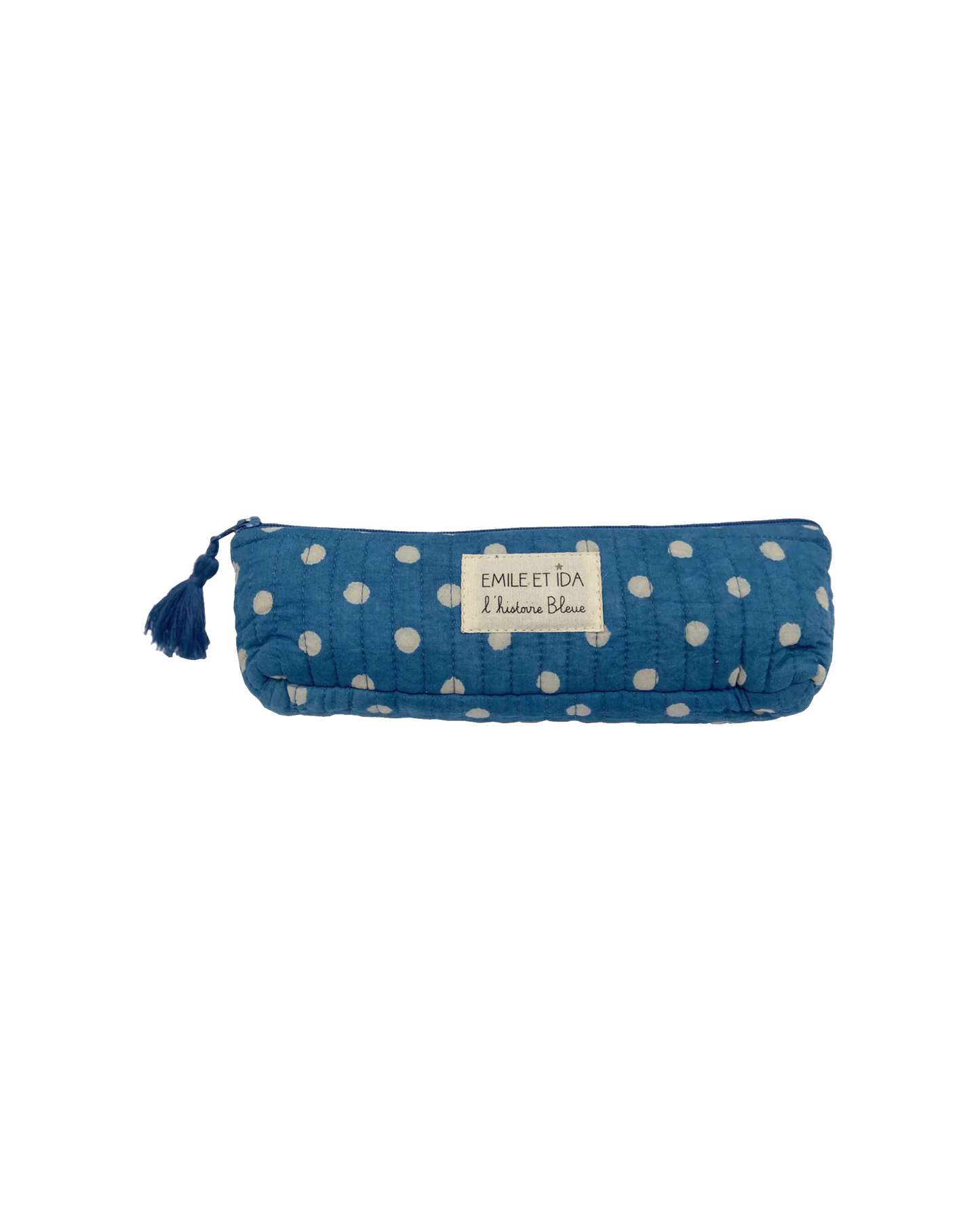 Exclusivité - trousse bagru bleu a pois blanc