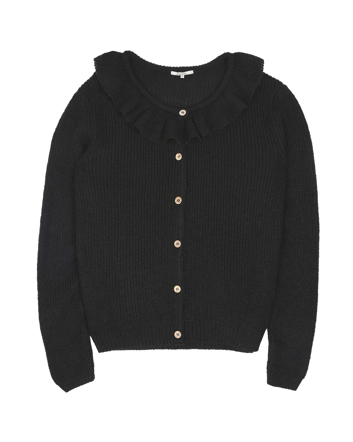 Cardigan collerette femme alpaga noir