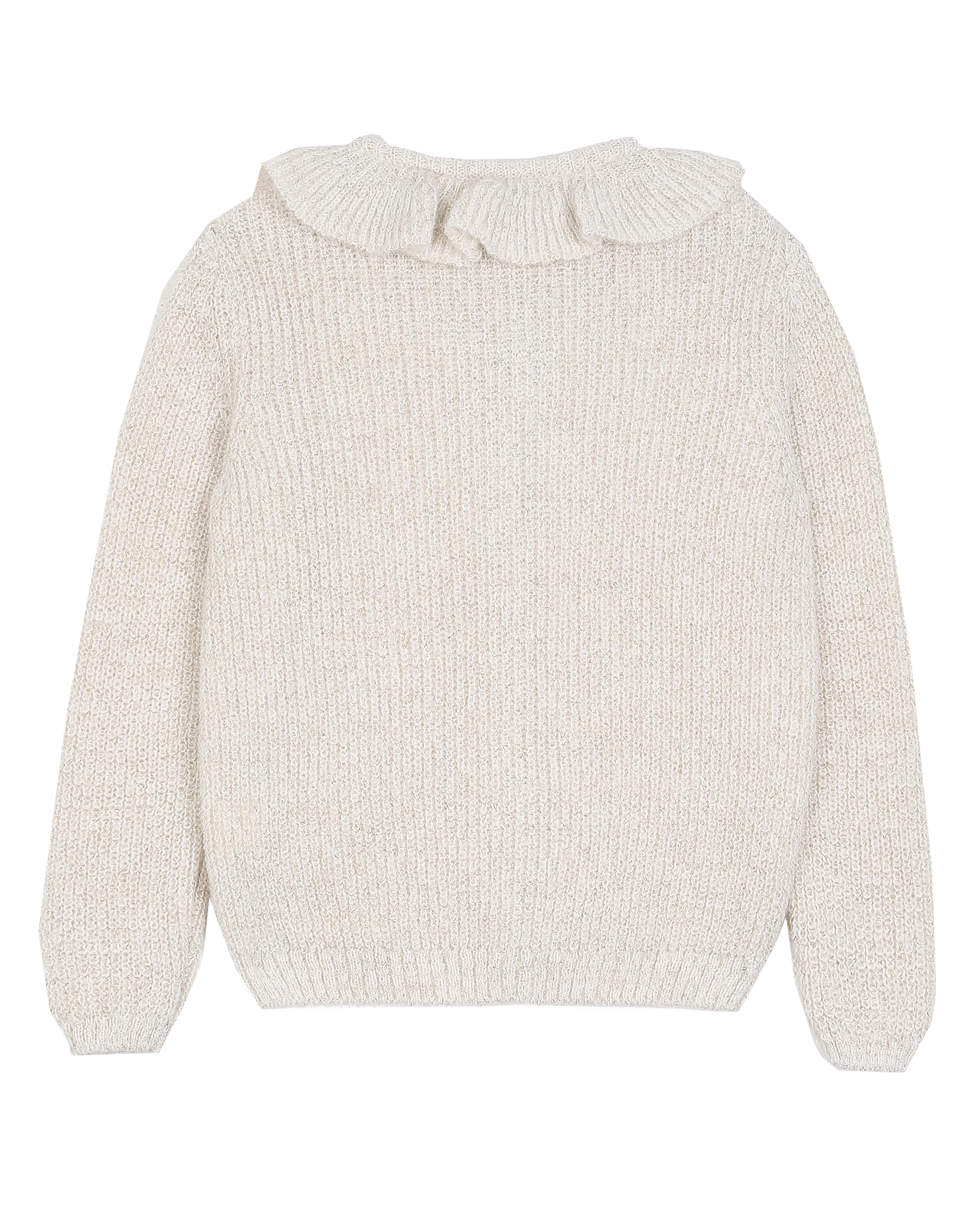 Cardigan collerette bébé écru lurex